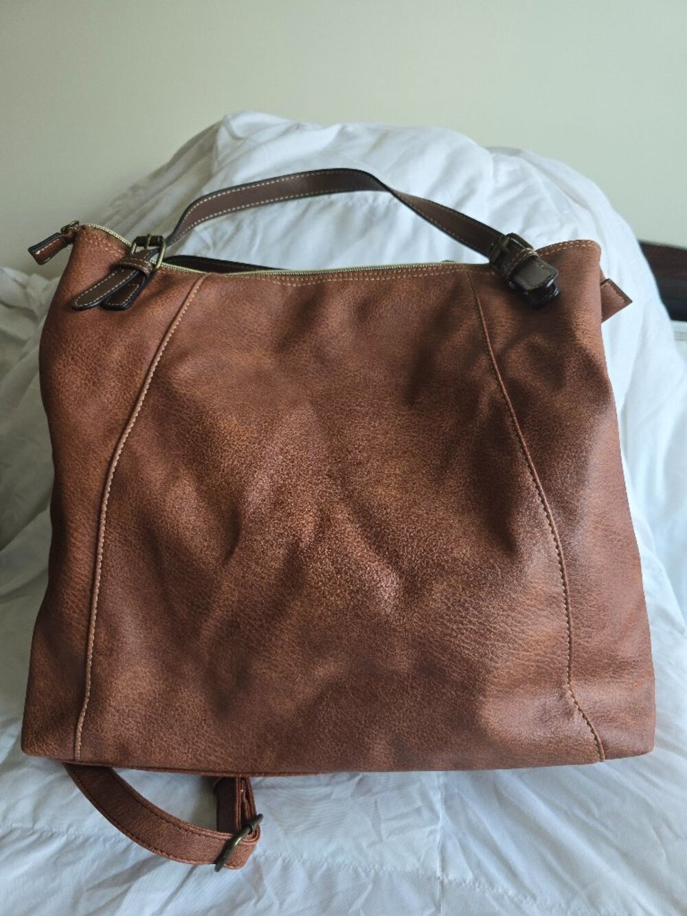 Leather shoulder/backpack hobo bag